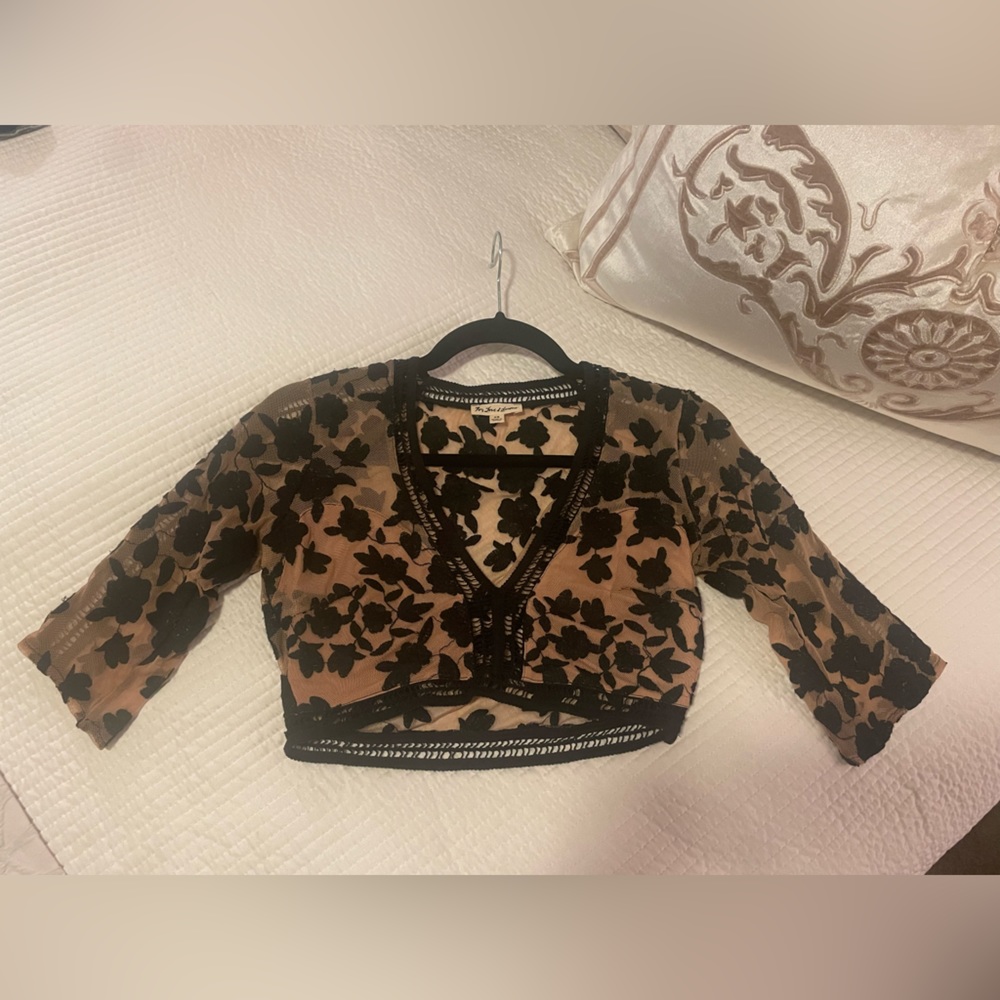 For Love and Lemons Cropped Lace Top XS